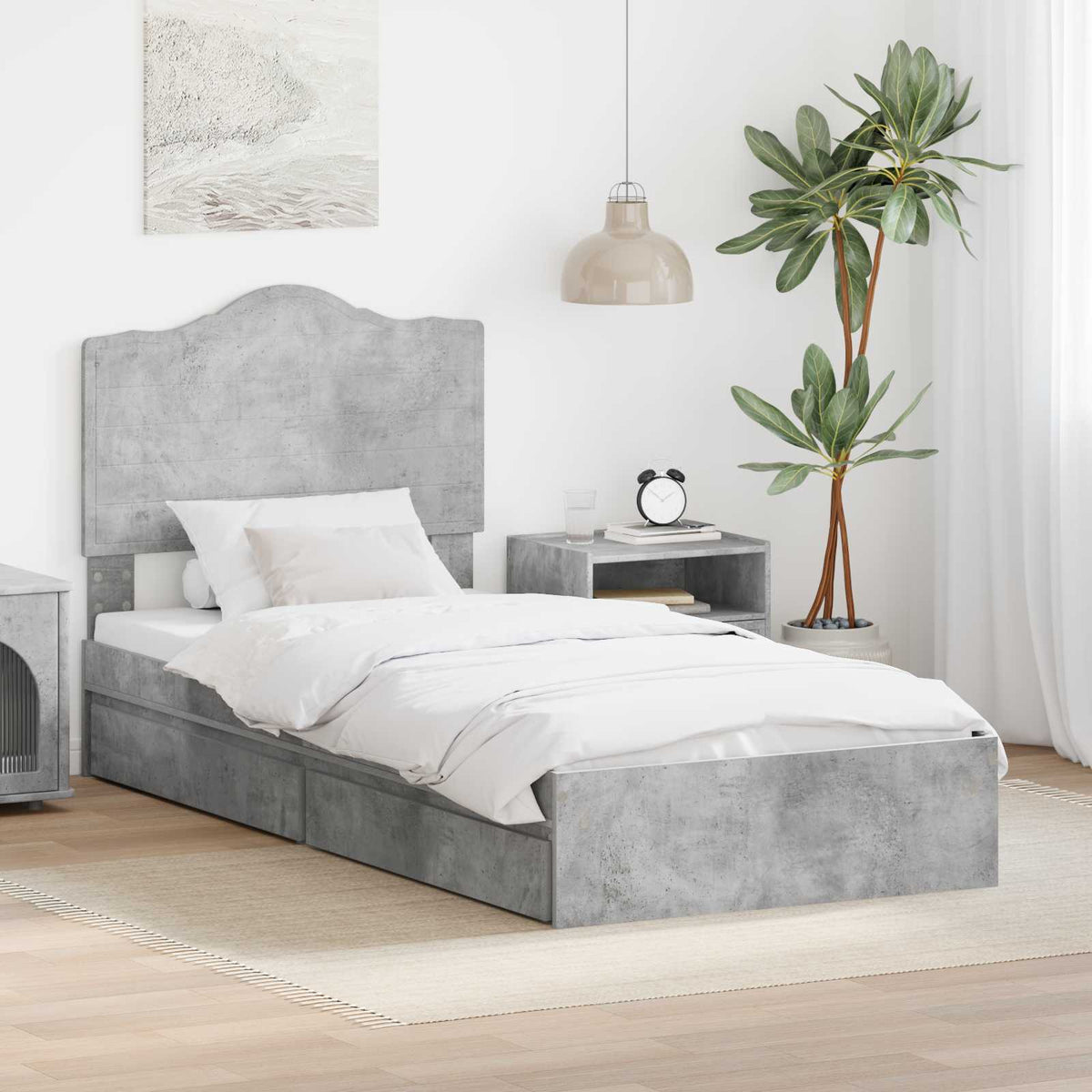 vidaXL Storage Bed with Drawer Engineered Wood Length 190 cm
