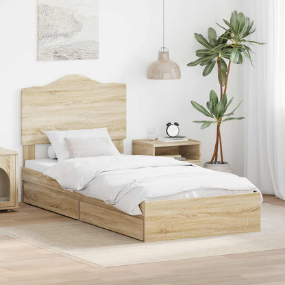 vidaXL Storage Bed with Drawer Engineered Wood Length 190 cm