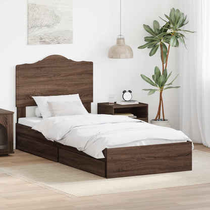 vidaXL Storage Bed with Drawer Engineered Wood Length 190 cm