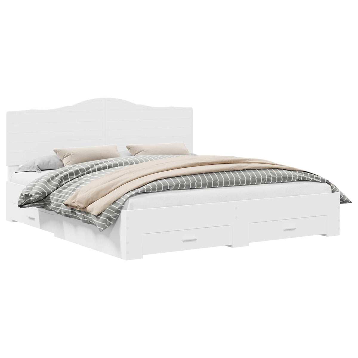 vidaXL Bed Frame with Drawer White 180 x 200 cm Engineered Wood 2