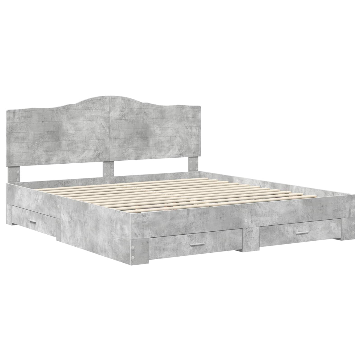 vidaXL Bed Frame Concrete Grey 180 x 200 cm Engineered Wood 4