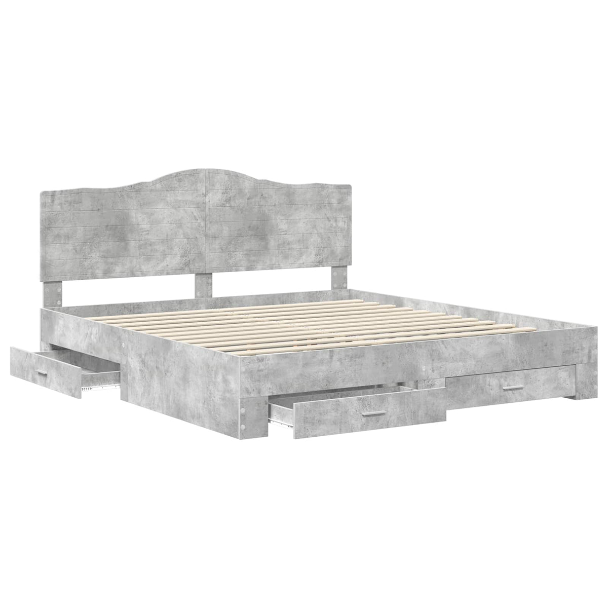vidaXL Bed Frame Concrete Grey 180 x 200 cm Engineered Wood 5