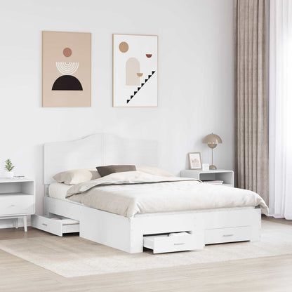 vidaXL Bed Frame with Drawer White 160 x 200 cm Engineered Wood 3