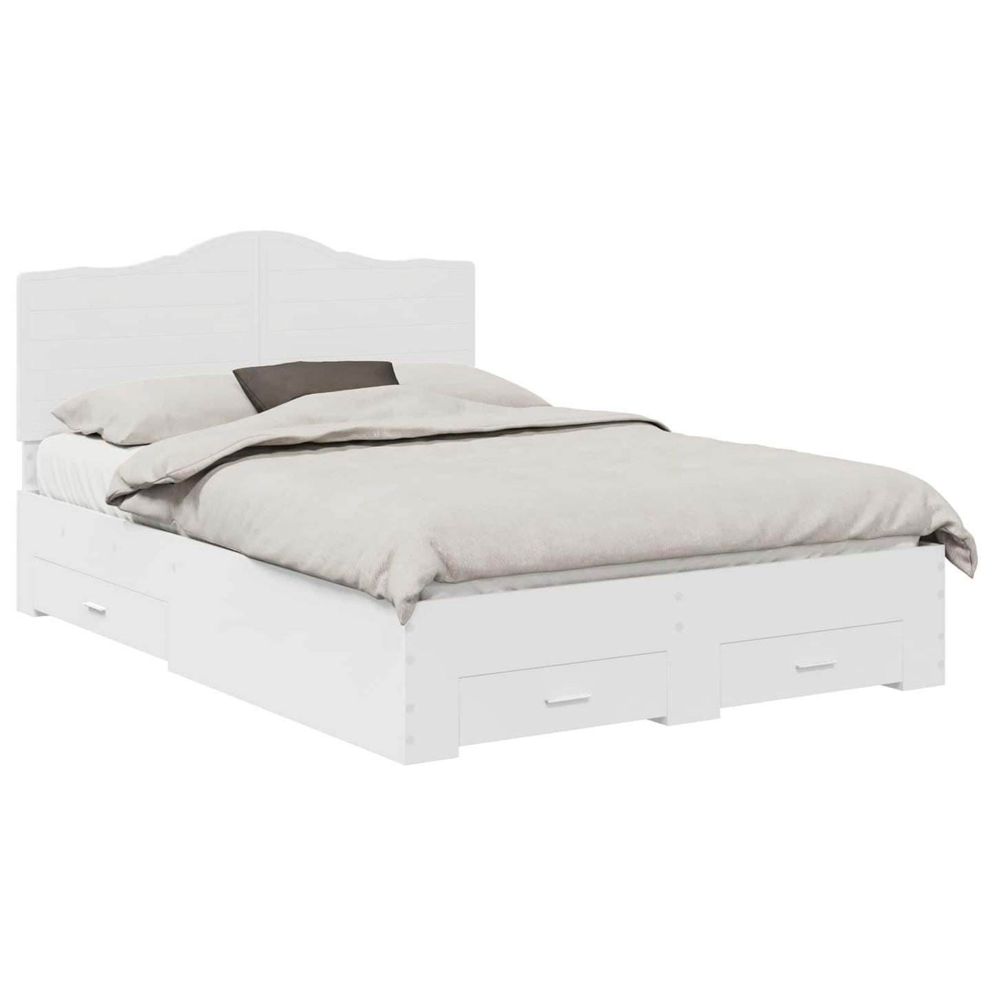 vidaXL Bed Frame with Drawer White 160 x 200 cm Engineered Wood 2