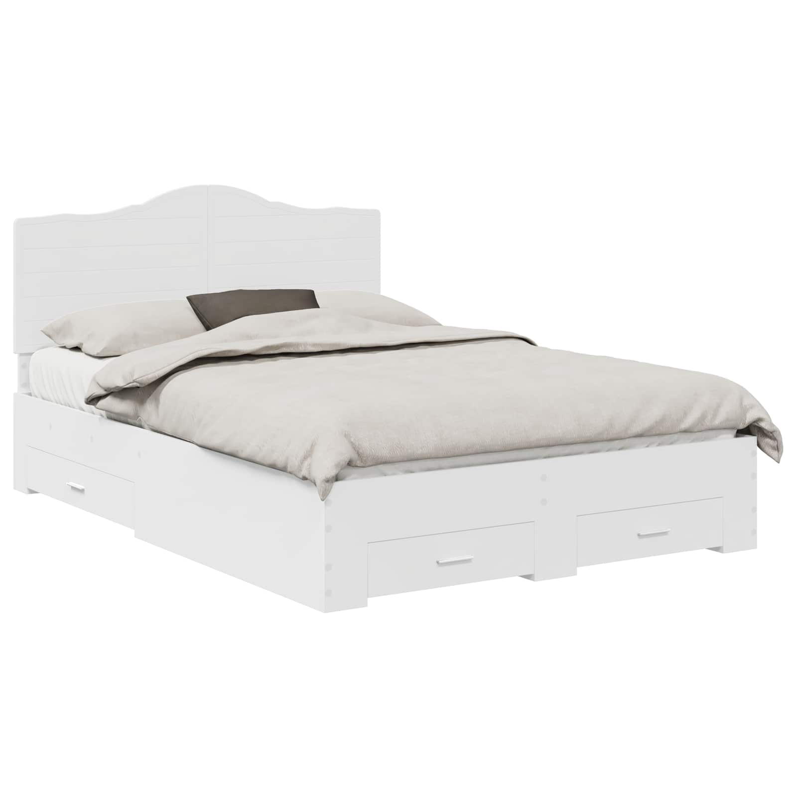 vidaXL Bed Frame with Drawer White 160 x 200 cm Engineered Wood 2