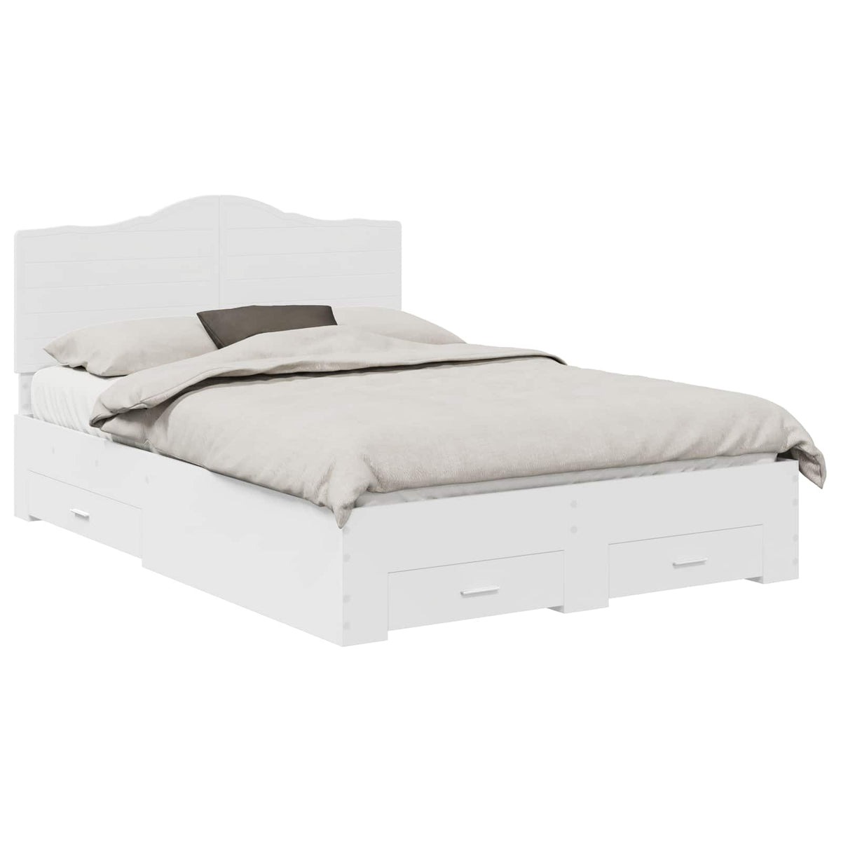Bed Frame with Drawer Engineered Wood Length 200 cm White 160 cm