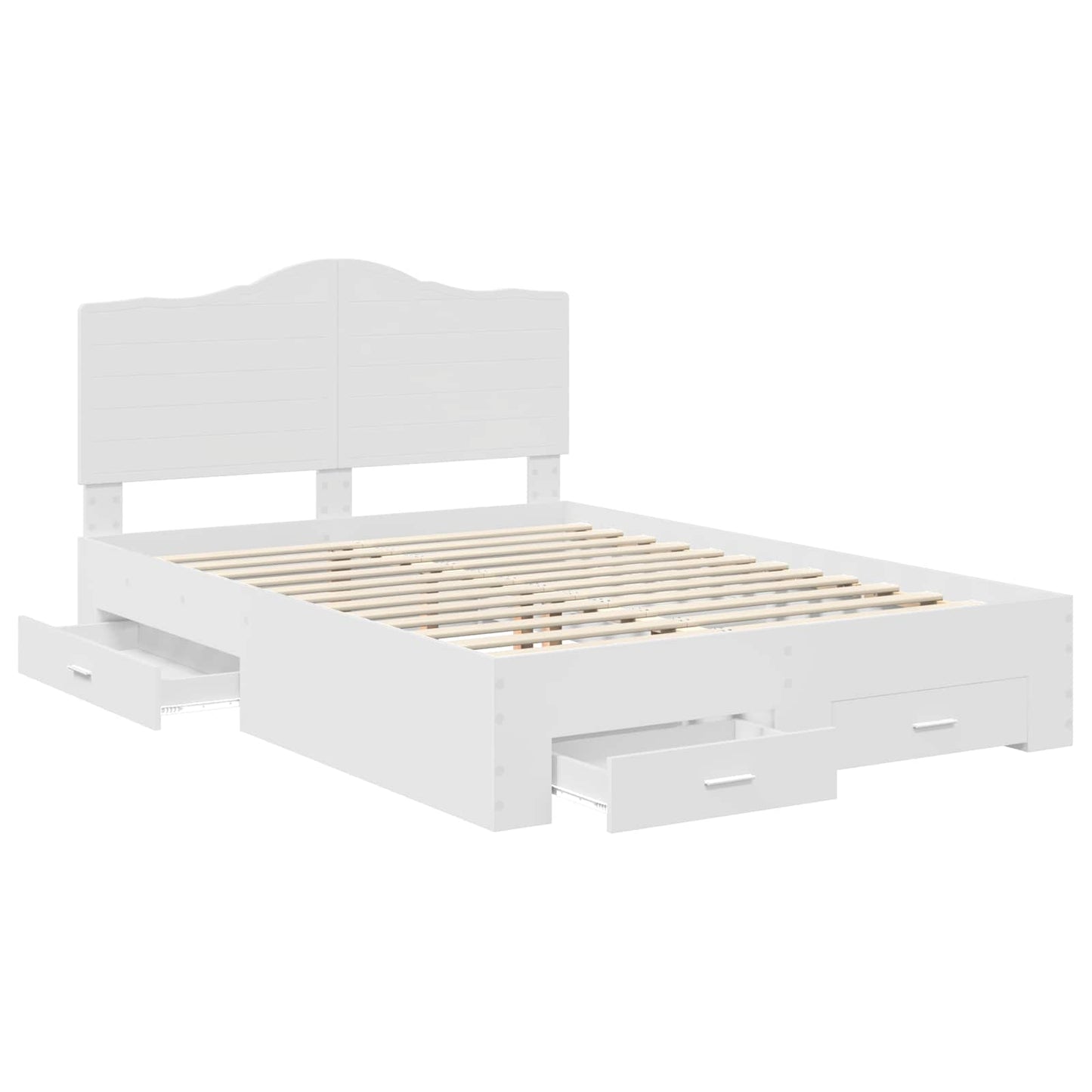 vidaXL Bed Frame with Drawer White 160 x 200 cm Engineered Wood 5