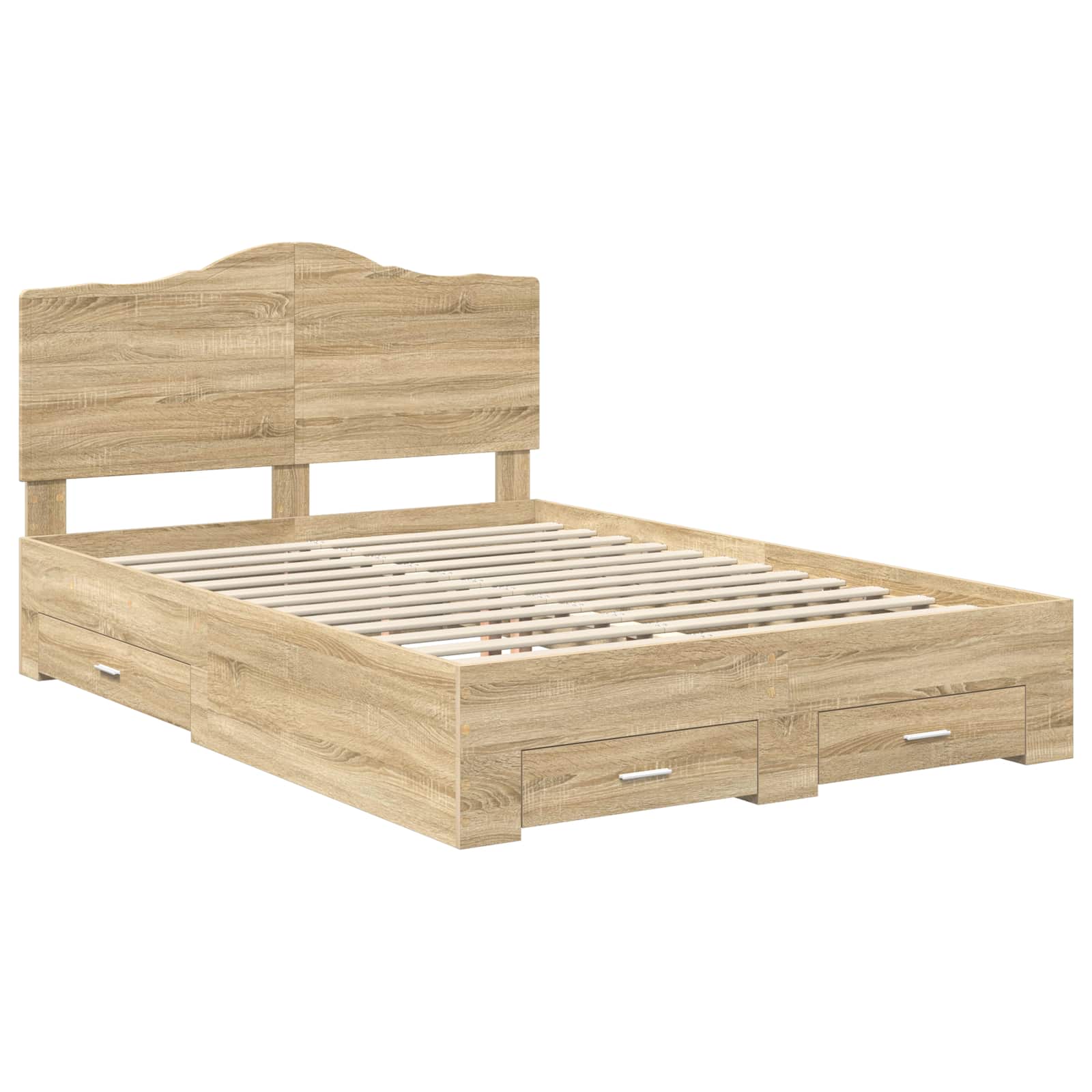 vidaXL Bed Frame with Drawer Sonoma Oak 150 x 200 cm Engineered Wood 4