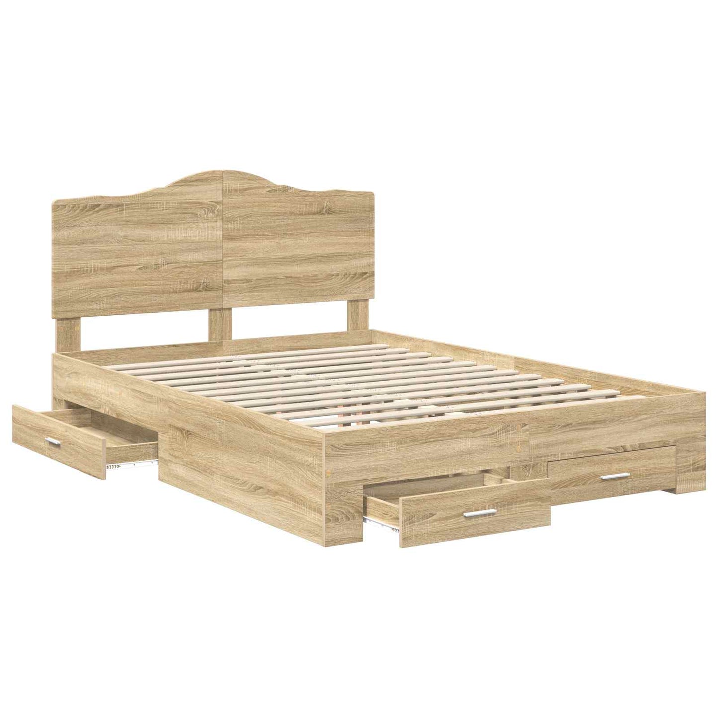vidaXL Bed Frame with Drawer Sonoma Oak 150 x 200 cm Engineered Wood 5