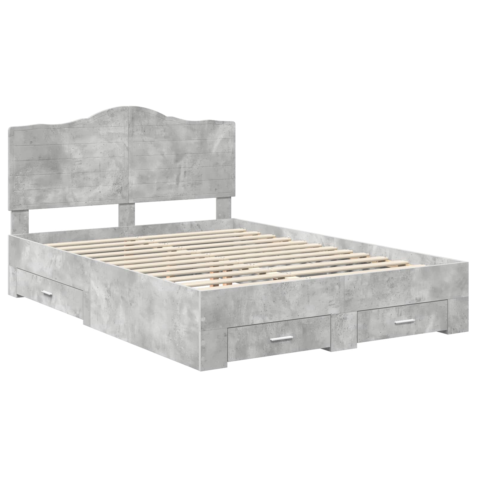 vidaXL Bed Frame Concrete Grey 150 x 200 cm Engineered Wood 4