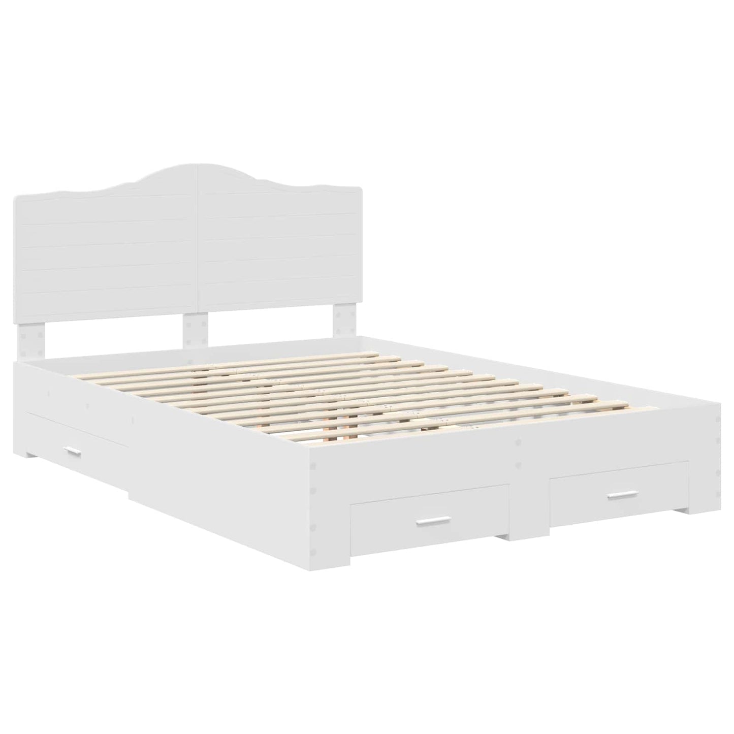vidaXL Bed Frame with Drawer White 140 x 200 cm Engineered Wood 4