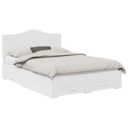 vidaXL Bed Frame with Drawer White 140 x 190 cm Engineered Wood 2