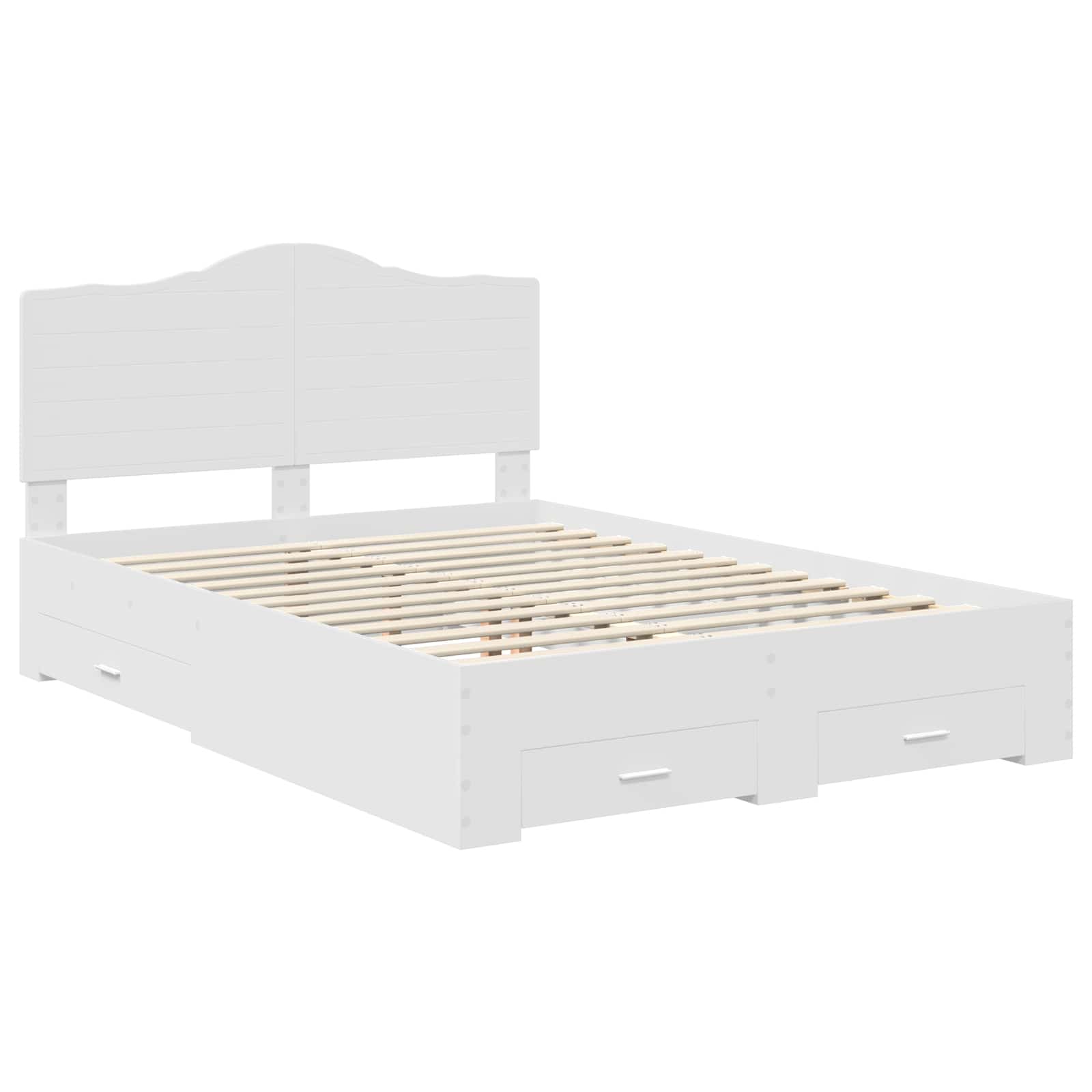 vidaXL Bed Frame with Drawer White 140 x 190 cm Engineered Wood 4