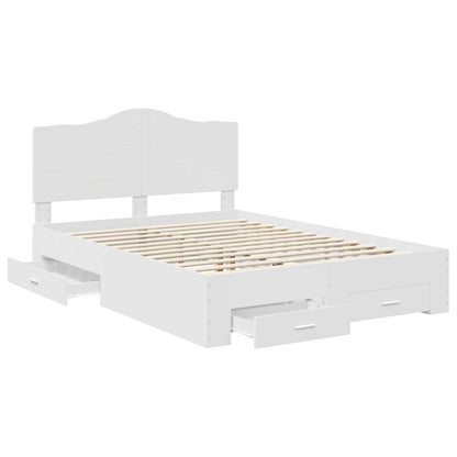 vidaXL Bed Frame with Drawer White 140 x 190 cm Engineered Wood 5
