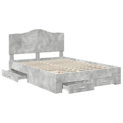 vidaXL Bed Frame Concrete Grey 140 x 190 cm Engineered Wood 5