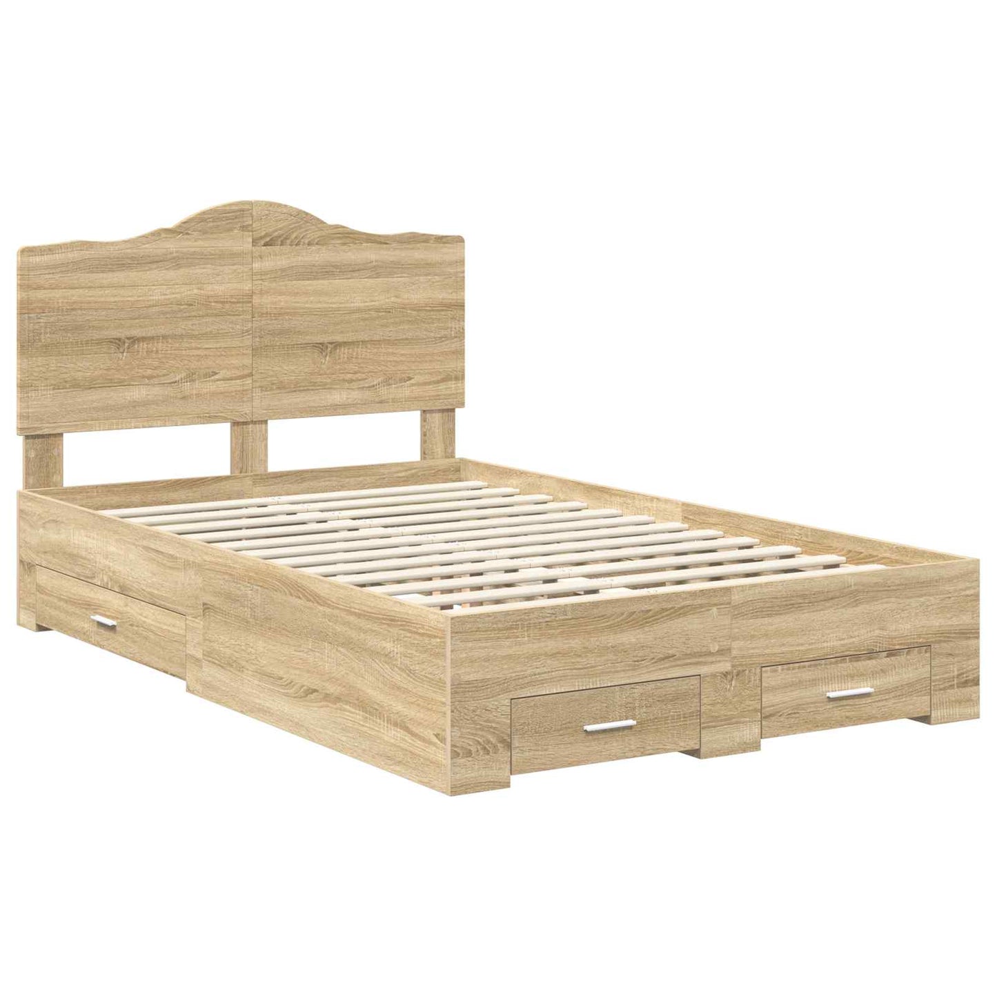 vidaXL Bed Frame with Drawer Sonoma Oak 120 x 200 cm Engineered Wood 4