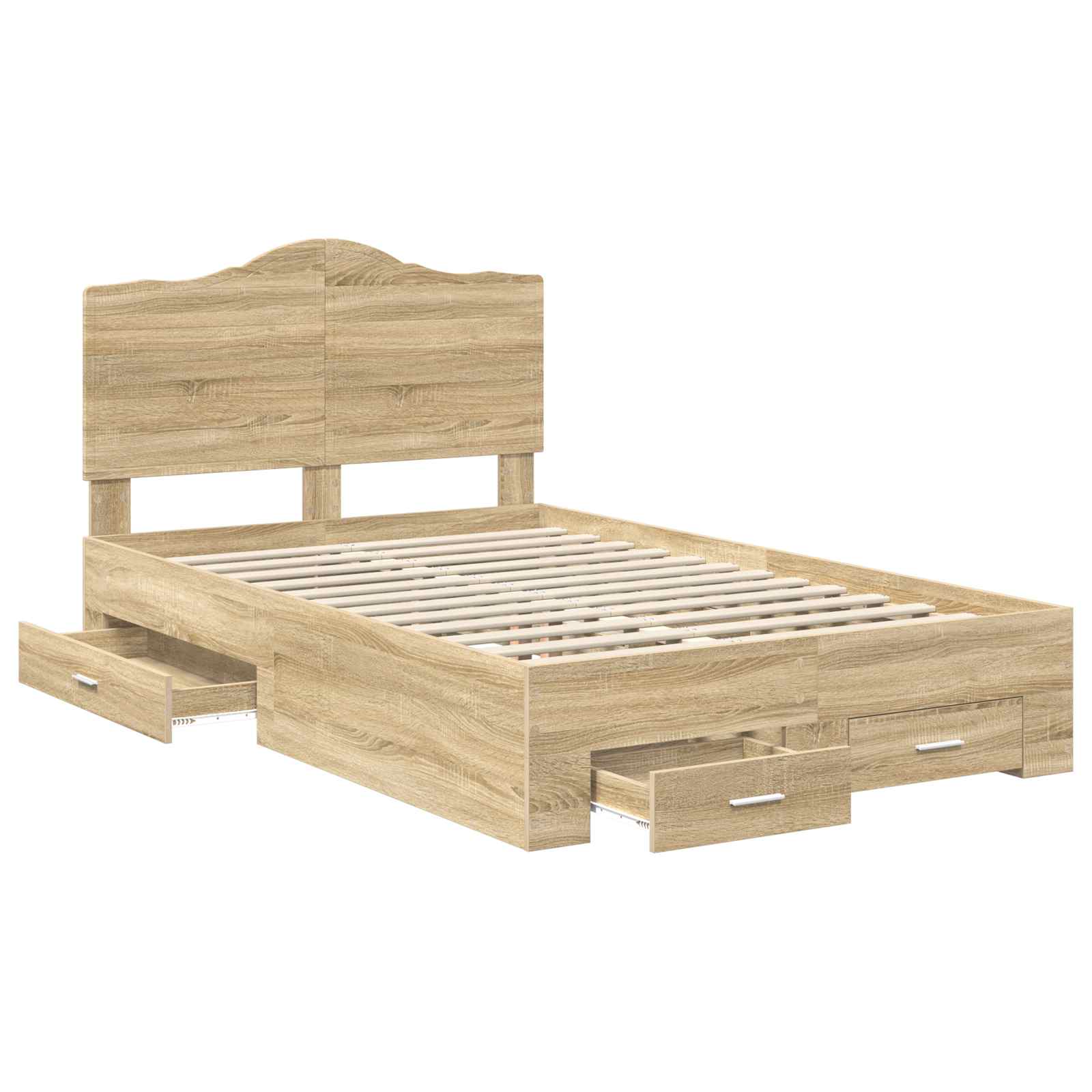 vidaXL Bed Frame with Drawer Sonoma Oak 120 x 200 cm Engineered Wood 5