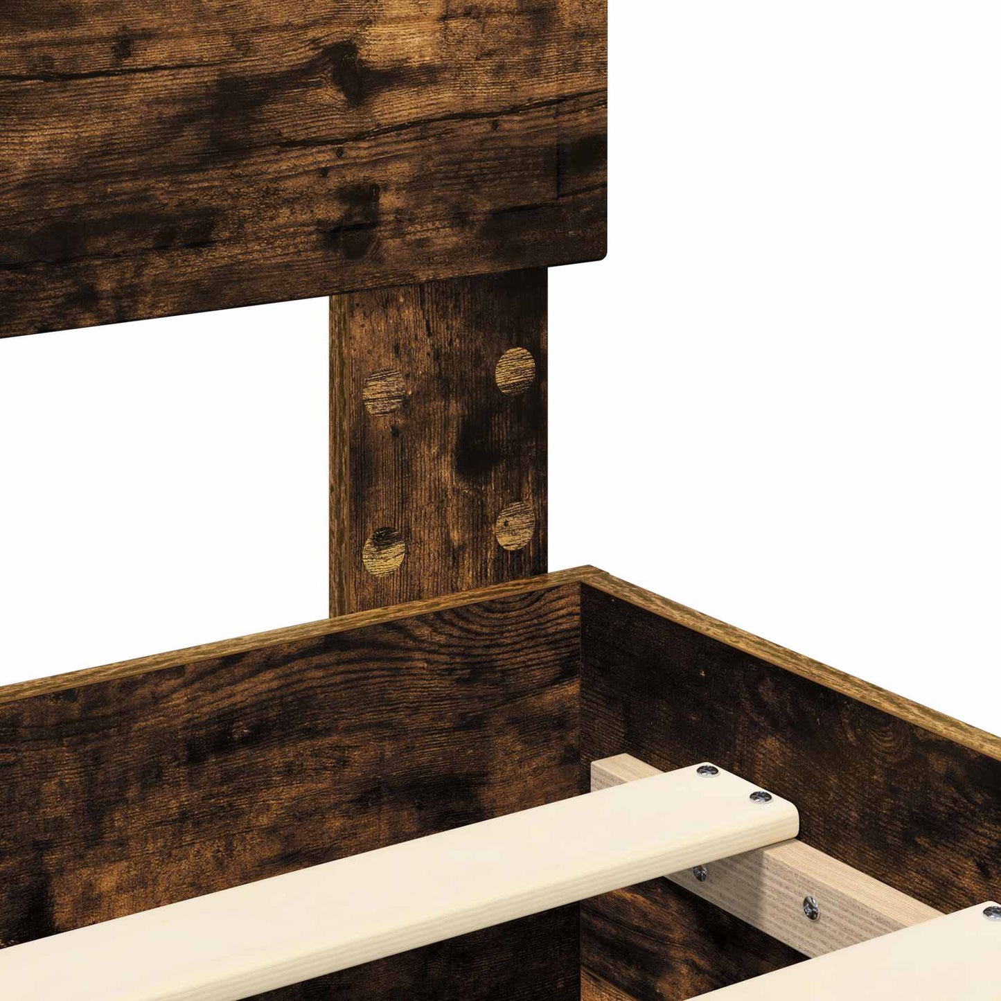 vidaXL Bed Frame with Drawer Smoked Oak 120 x 200 cm Engineered Wood 4