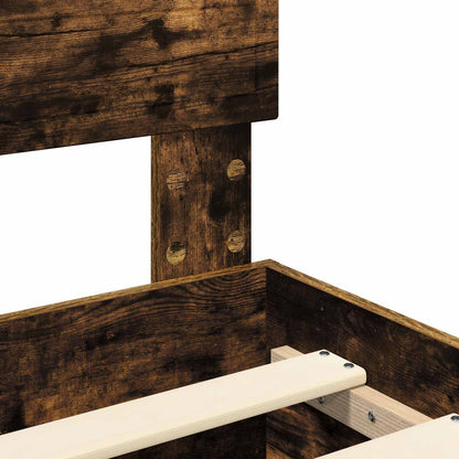 vidaXL Bed Frame with Drawer Smoked Oak 120 x 200 cm Engineered Wood 4