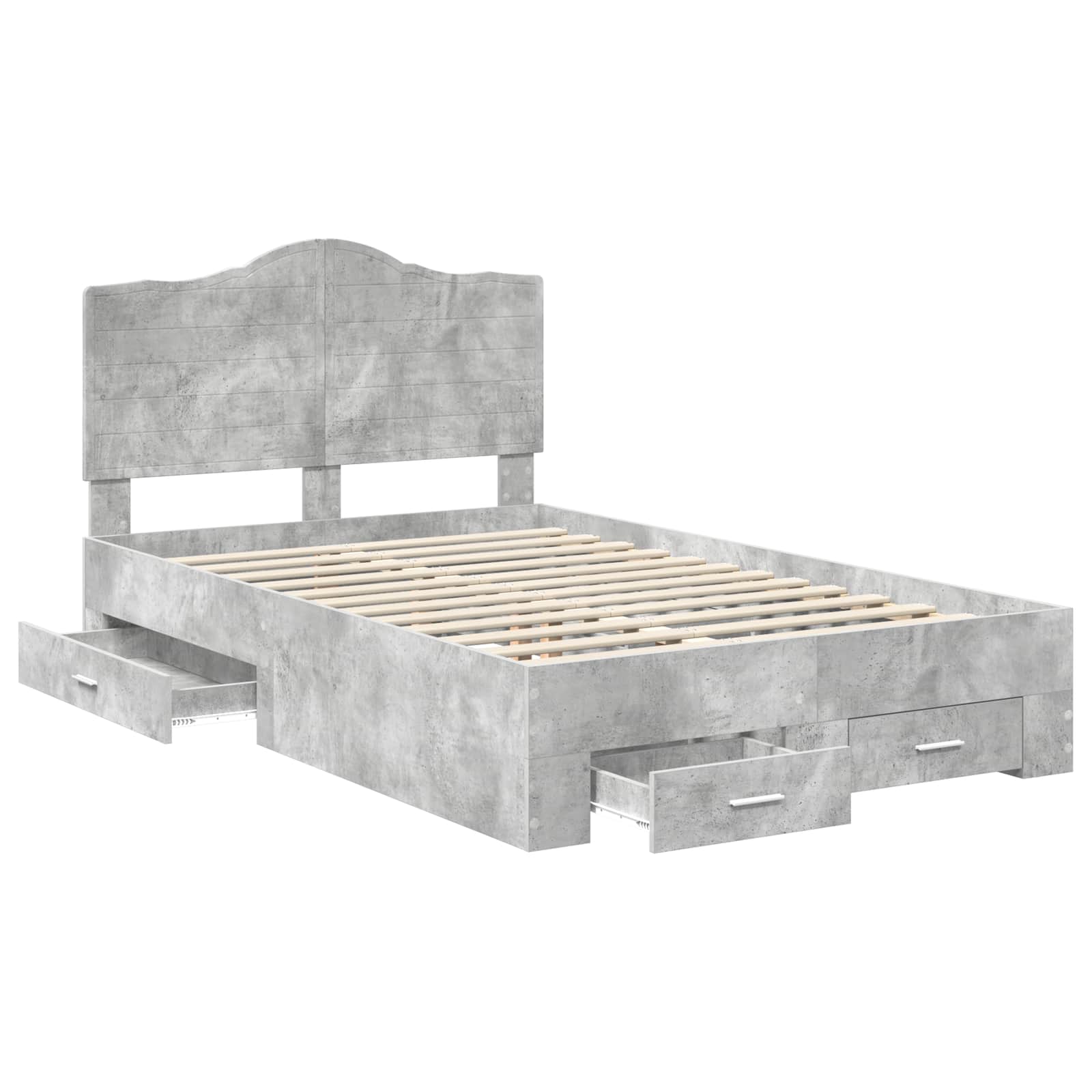 vidaXL Bed Frame Concrete Grey 120 x 190 cm Engineered Wood 5