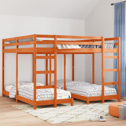vidaXL Triple Bunk Bed Frame Solid Pine Wood