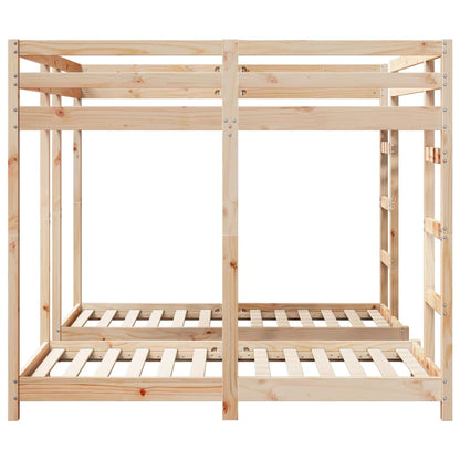 vidaXL Triple Bunk Bed Frame Brown 160 x 200 cm Solid Pine Wood 5