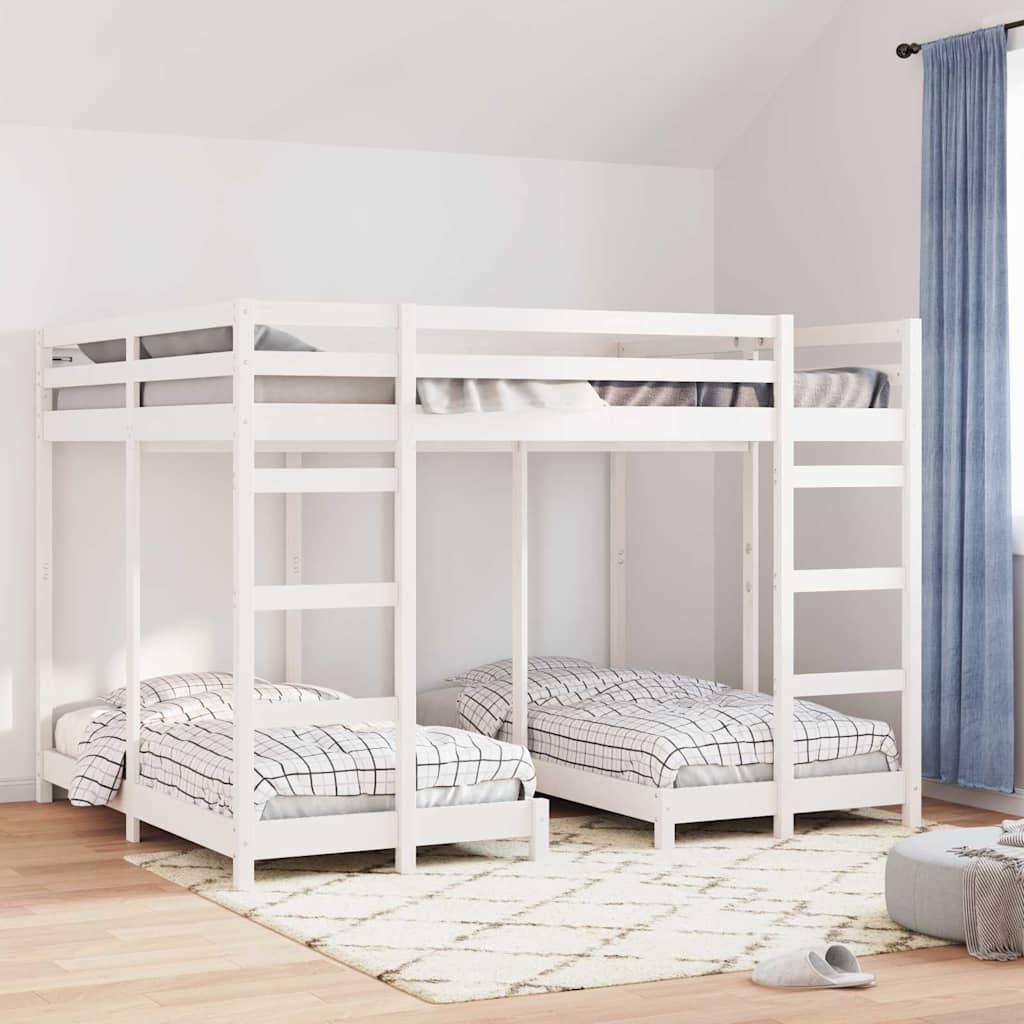 vidaXL Triple Bunk Bed Frame Solid Pine Wood