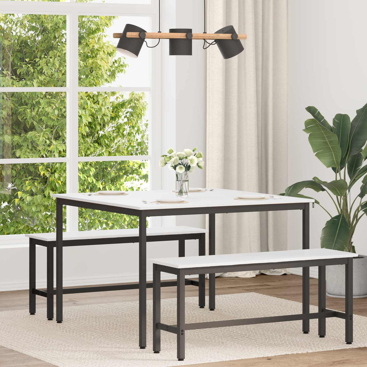 Dining Table Solid Pine Wood White 110 cm 110 cm