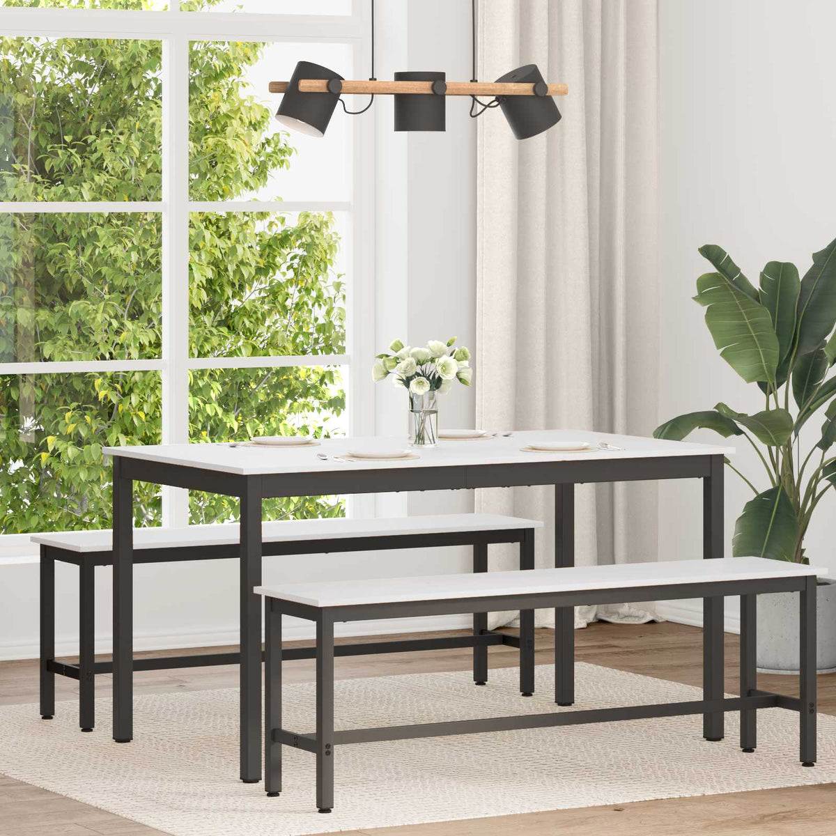 Dining Table Solid Pine Wood White 140 cm 80 cm