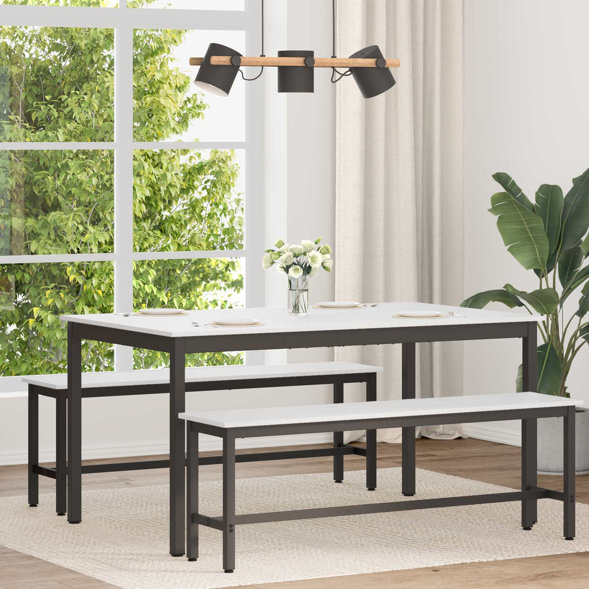 Dining Table Solid Pine Wood White 150 cm 90 cm
