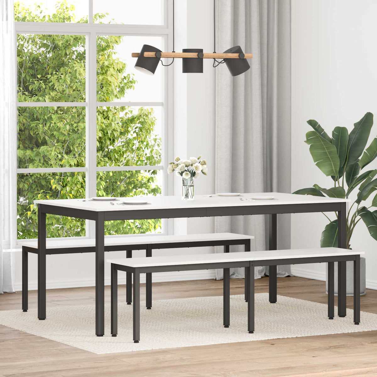 Dining Table Solid Pine Wood White 180 cm 90 cm