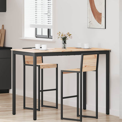 Bar Table Solid Pine Wood Natural 140 cm 80 cm