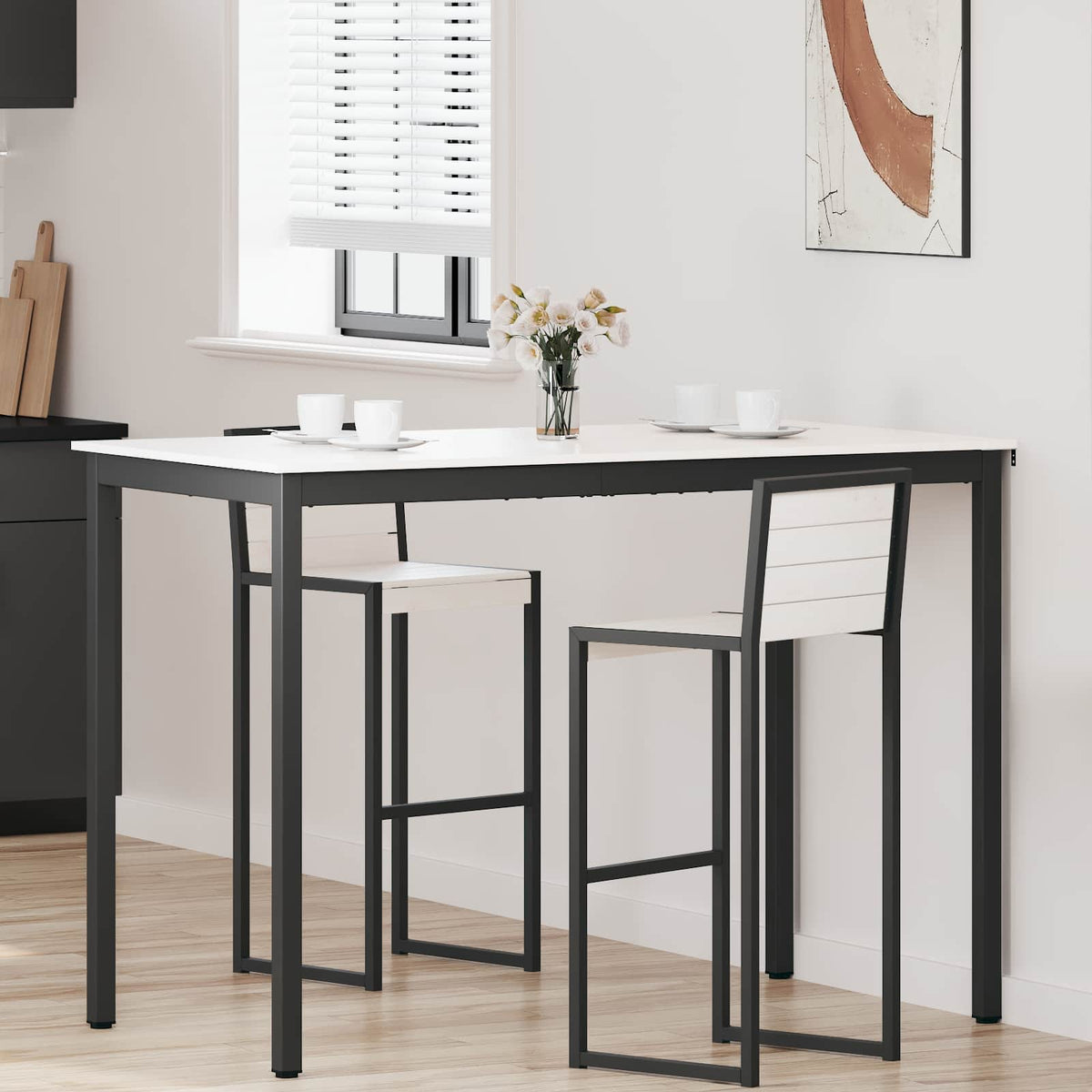 Bar Table Solid Pine Wood White 150 cm 80 cm