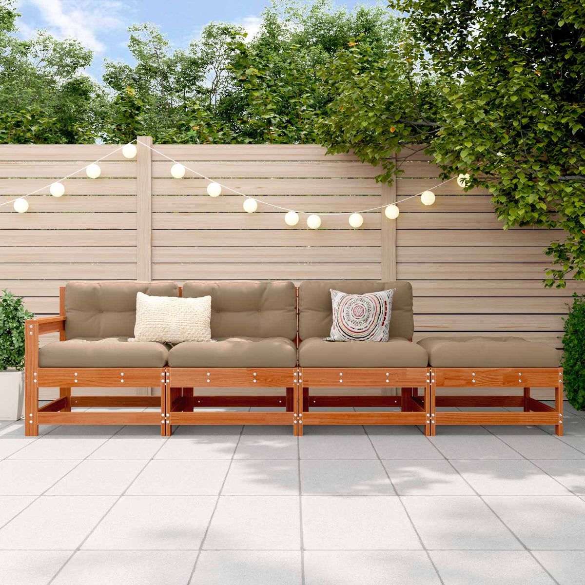 vidaXL Sectional Sofa Units Wax Brown 252 x 62 x 70.5 cm 1