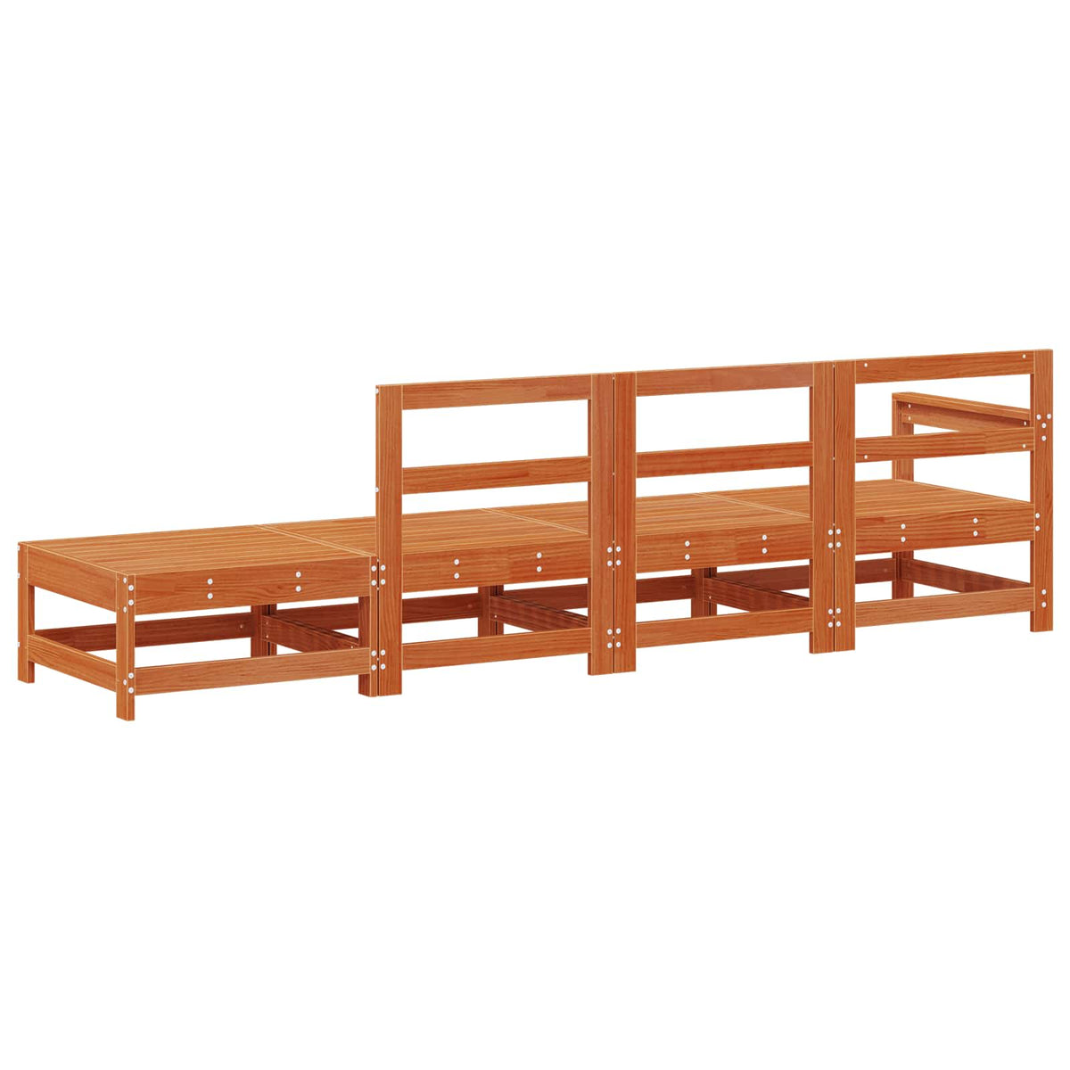vidaXL Sectional Sofa Units Wax Brown 252 x 62 x 70.5 cm 6