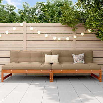 vidaXL Garden Middle Sofa Solid Pine Wood Wax Brown 240 x 84 x 70 cm 1