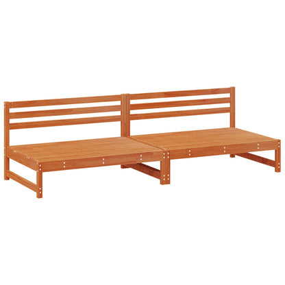 vidaXL Garden Middle Sofa Solid Pine Wood Wax Brown 240 x 84 x 70 cm 3