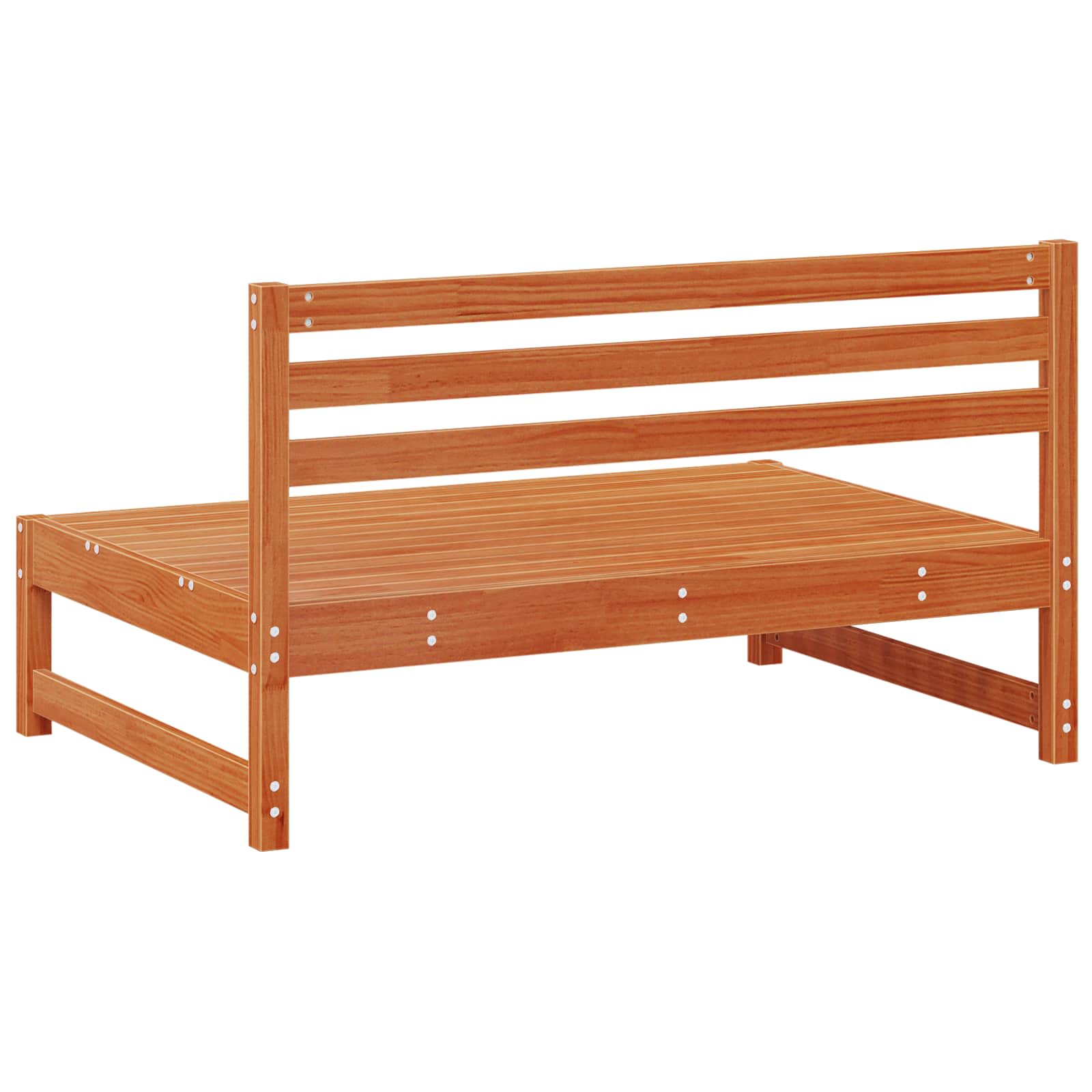 vidaXL Garden Middle Sofa Solid Pine Wood Wax Brown 240 x 84 x 70 cm 6