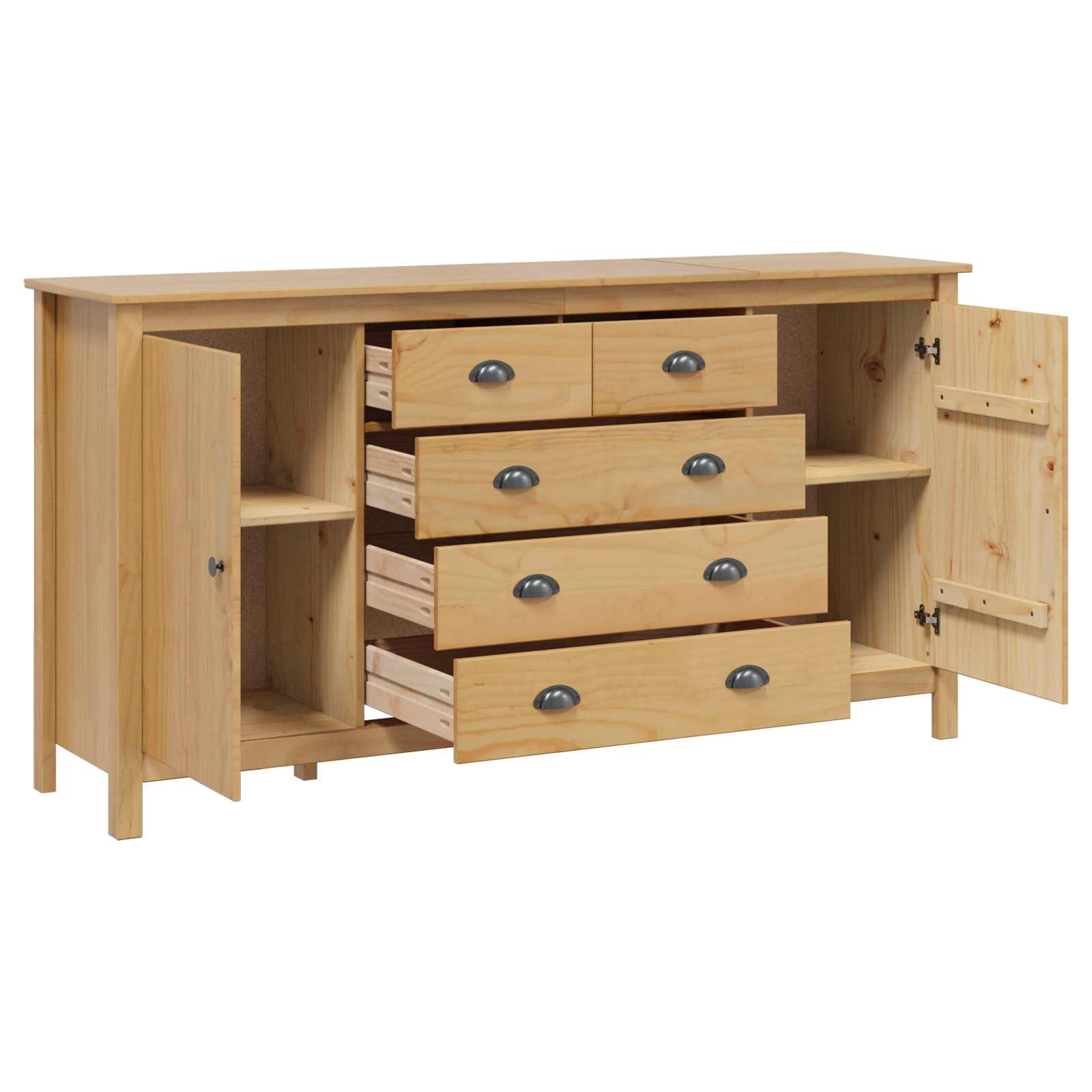 vidaXL Sideboard HILL Honey Brown 154 x 40 x 80 cm Solid Pine Wood 4