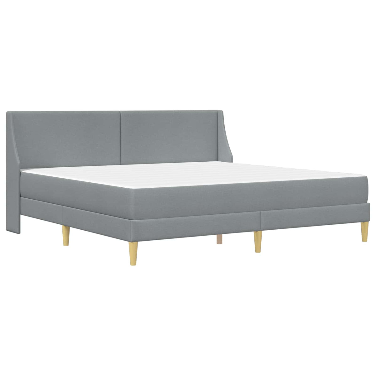 vidaXL Bed Frame with Mattress Light Grey 180 x 200 cm Fabric 3