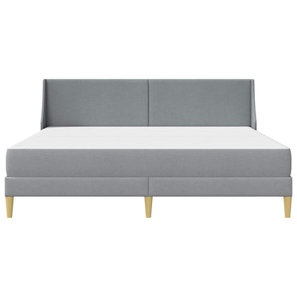 vidaXL Bed Frame with Mattress Light Grey 180 x 200 cm Fabric 6