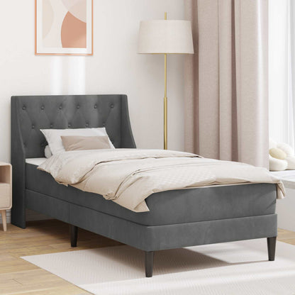 vidaXL Bed Frame with Mattress 90 x 190 cm Velvet