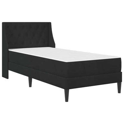 vidaXL Bed Frame with Mattress with Headboard Black 90 x 190 cm Velvet 3