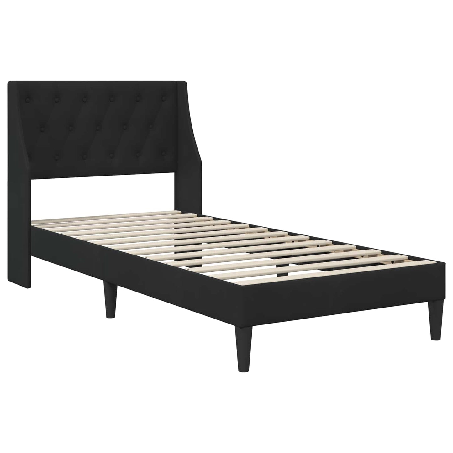 vidaXL Bed Frame with Mattress with Headboard Black 90 x 190 cm Velvet 4
