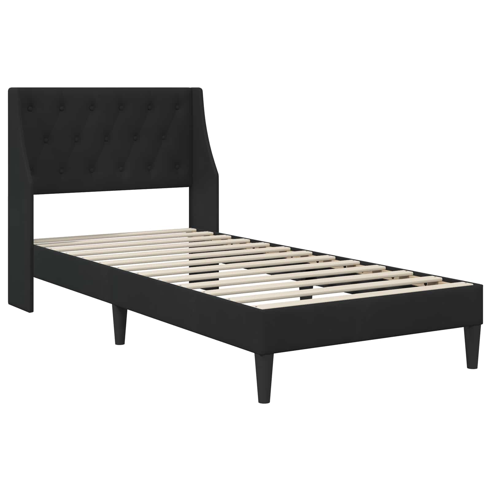 vidaXL Bed Frame with Mattress with Headboard Black 90 x 190 cm Velvet 4