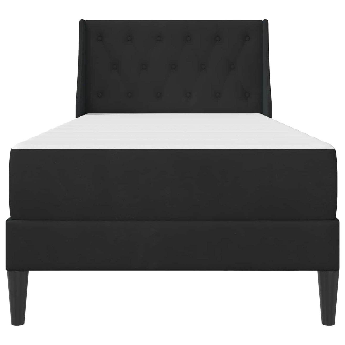 vidaXL Bed Frame with Mattress with Headboard Black 90 x 190 cm Velvet 6