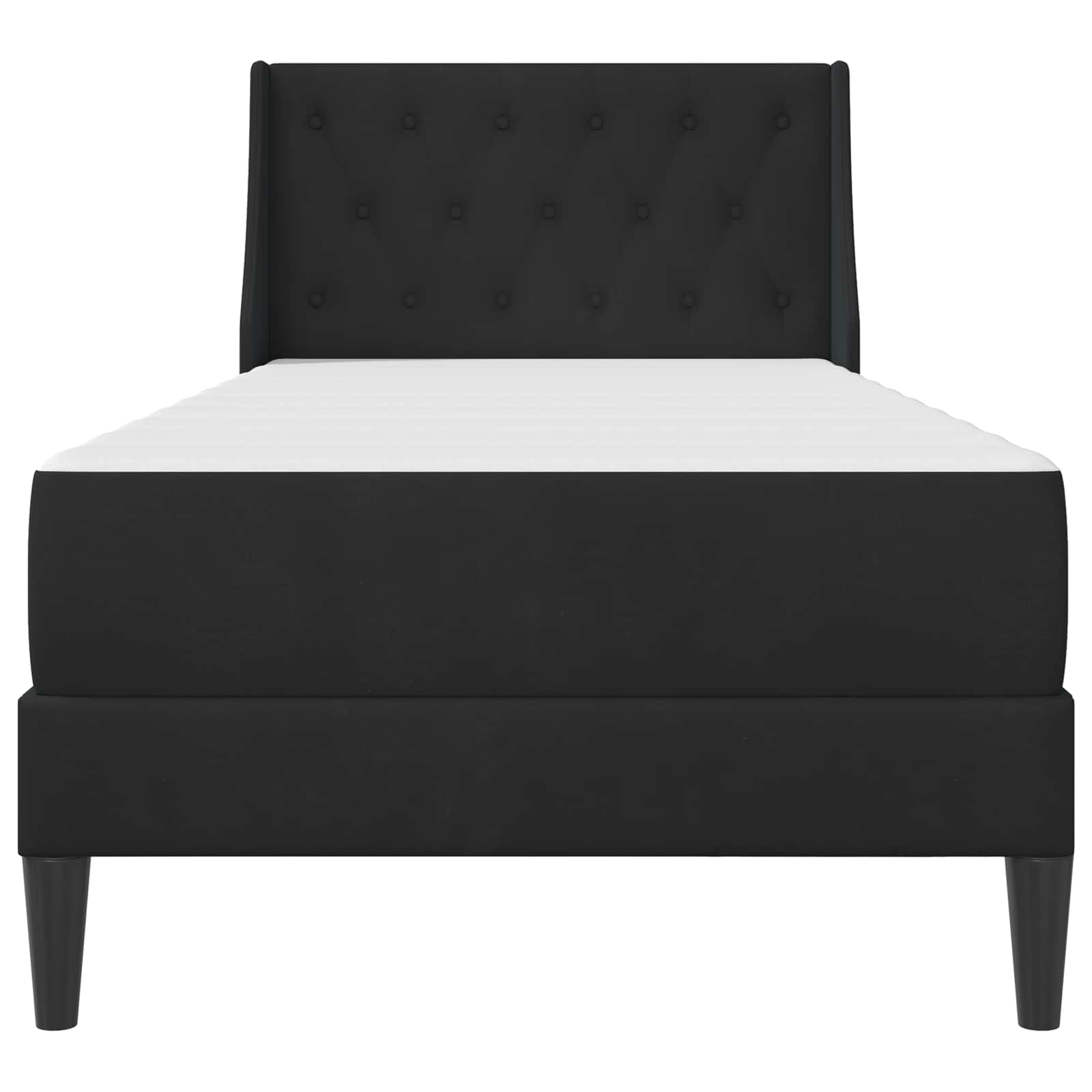 vidaXL Bed Frame with Mattress with Headboard Black 90 x 190 cm Velvet 6