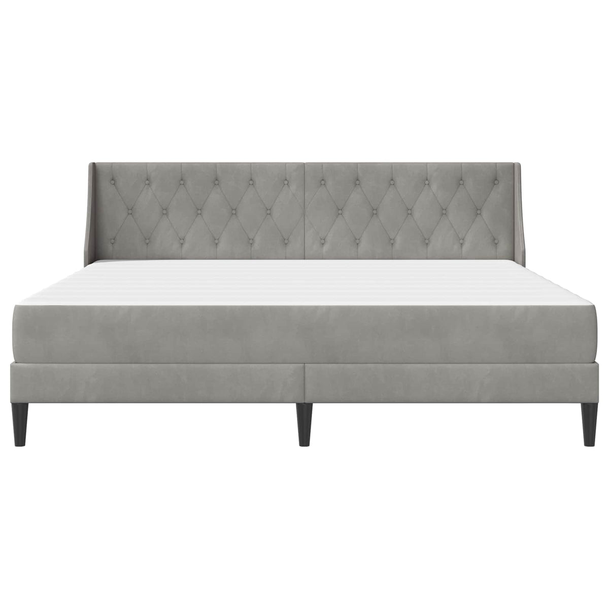 vidaXL Bed Frame with Mattress Light Grey 180 x 200 cm Velvet 6