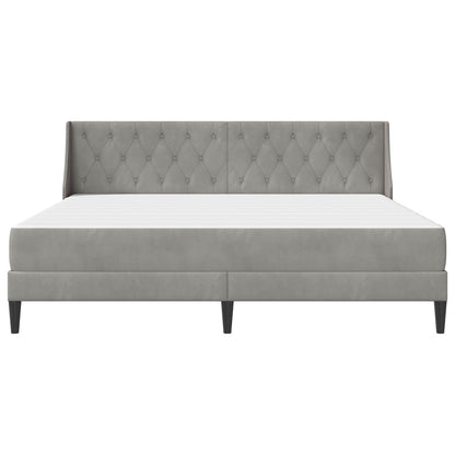 vidaXL Bed Frame with Mattress Light Grey 180 x 200 cm Velvet 6