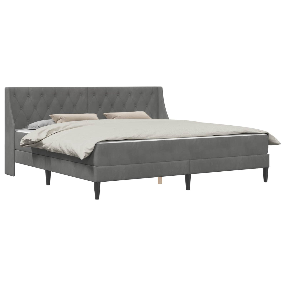 vidaXL Bed Frame with Mattress Dark Grey 180 x 200 cm Velvet 2